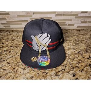 Kings Choice Cap Hat Snapback Black Limited Edition Mickey Mouse Gloves